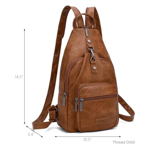 Vintage Convertible Backpack Purse with Adjustable Strap, 7 Pockets main image 5